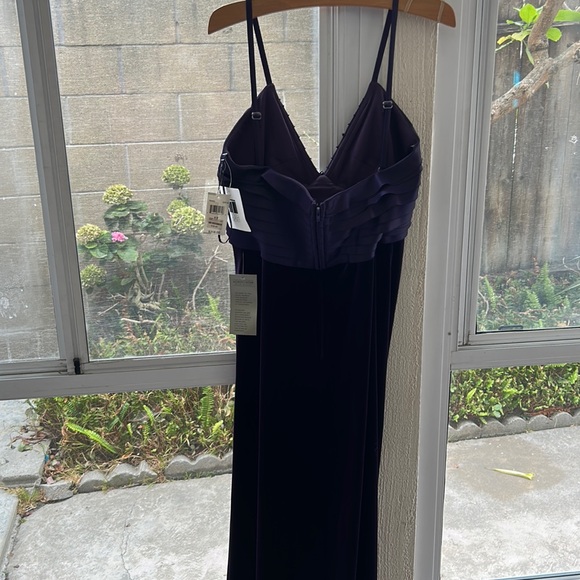Tadashi size 12 purple, spaghetti strap dress made out of velvet and satin - Picture 1 of 4